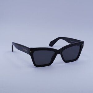 Off-White OERI110 CINCINNATI 1307 Sunglasses Black Cat Eye Frame, Grey Lenses